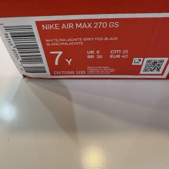 SZ 7Y / Wmns Sz 8.5 NIKE AIR MAX 270 "MULTI SWOOSH" (GS) (DV7056 100) TRAINERS - Picture 8 of 8